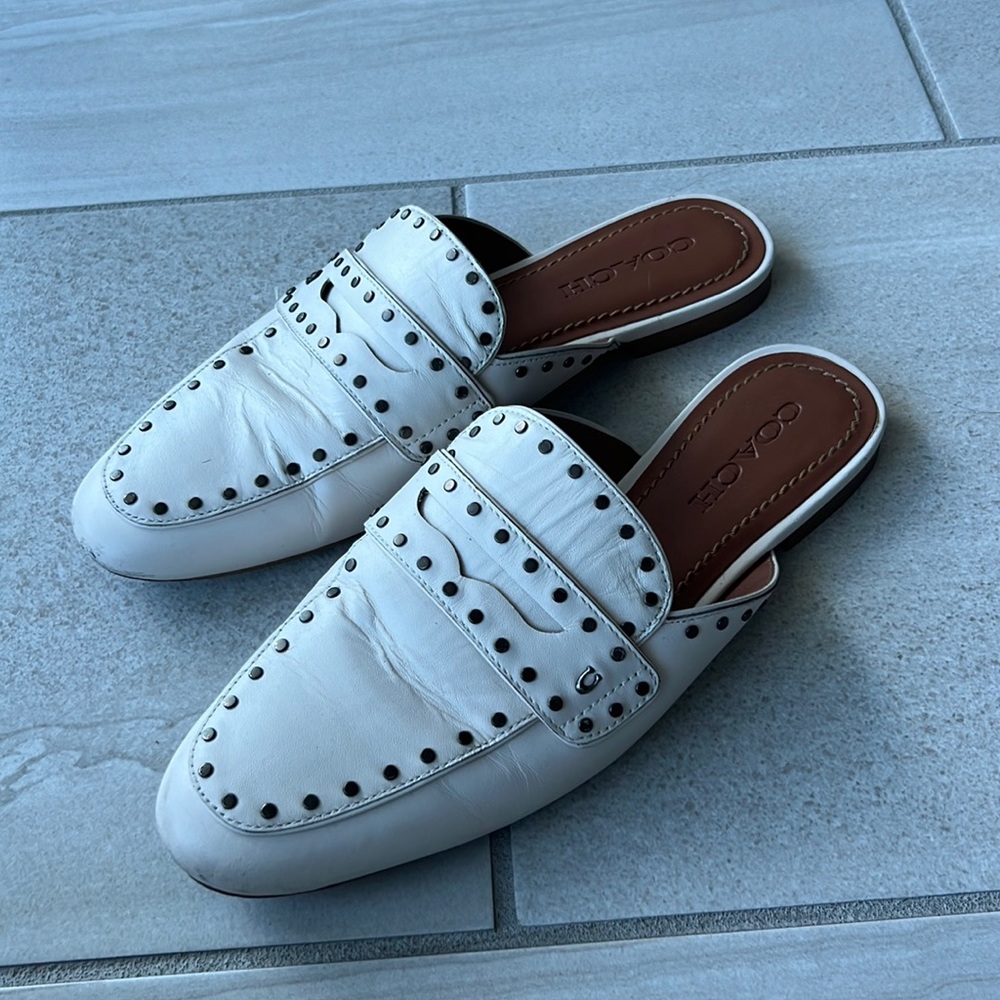 Coach Leather Slide